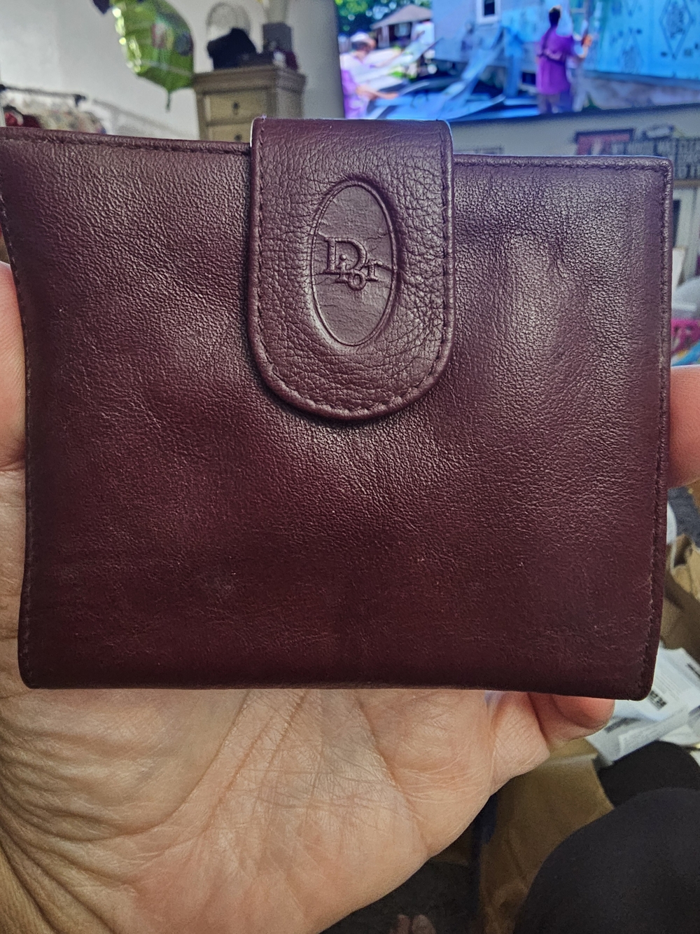 Dior Burgundy Leather Men's Wallet